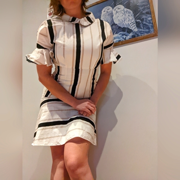 ✨ Fit and flare vertical stripe dress - Picture 1 of 7